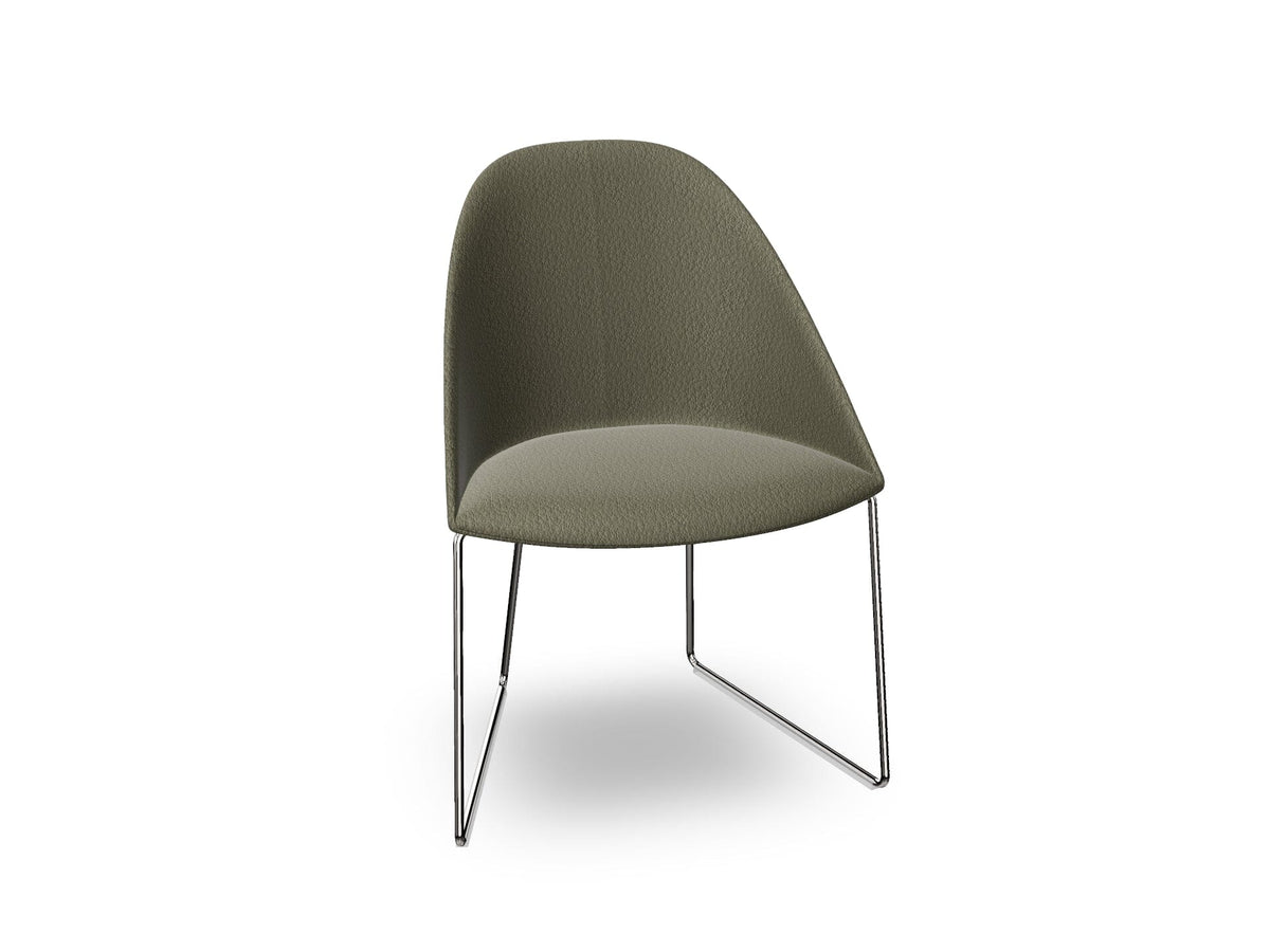 Cila Fully Upholstered Chair With Sled Base Chairs Arper 