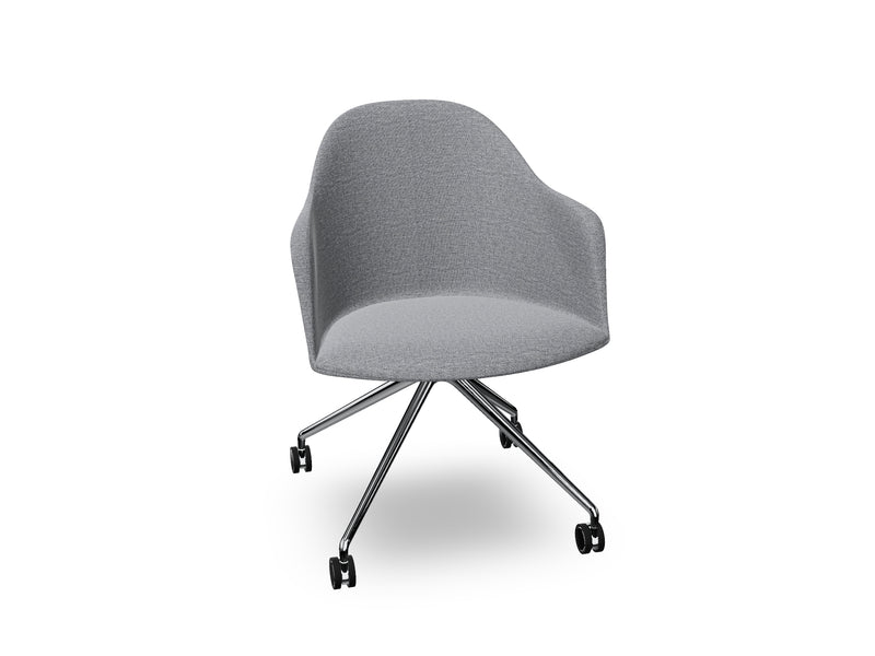 Cila fully upholstered Armchair With Fixed Trestle Base