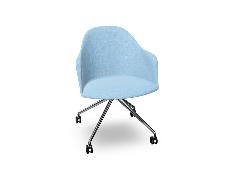Cila fully upholstered Armchair With Fixed Trestle Base