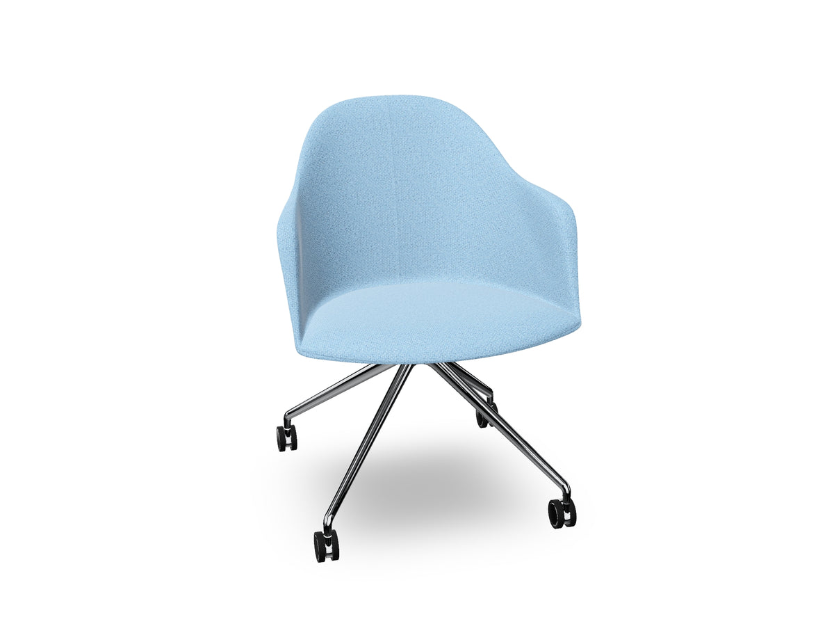 Cila fully upholstered Armchair With Fixed Trestle Base