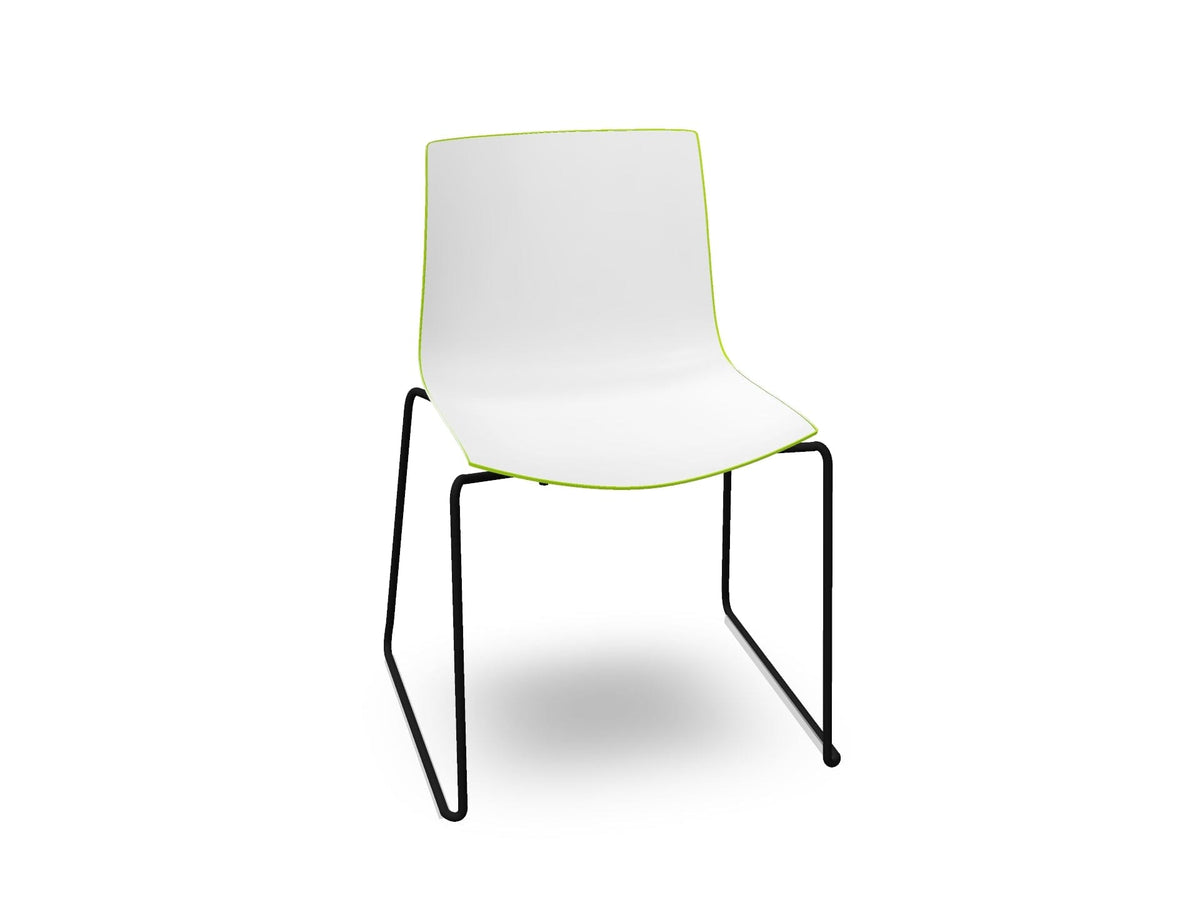 Catifa 46 Polypropylene Bi-Color Sled Base Chair Side/Dining Arper 