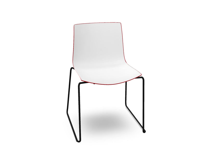Catifa 46 Polypropylene Bi-Color Sled Base Chair Side/Dining Arper 