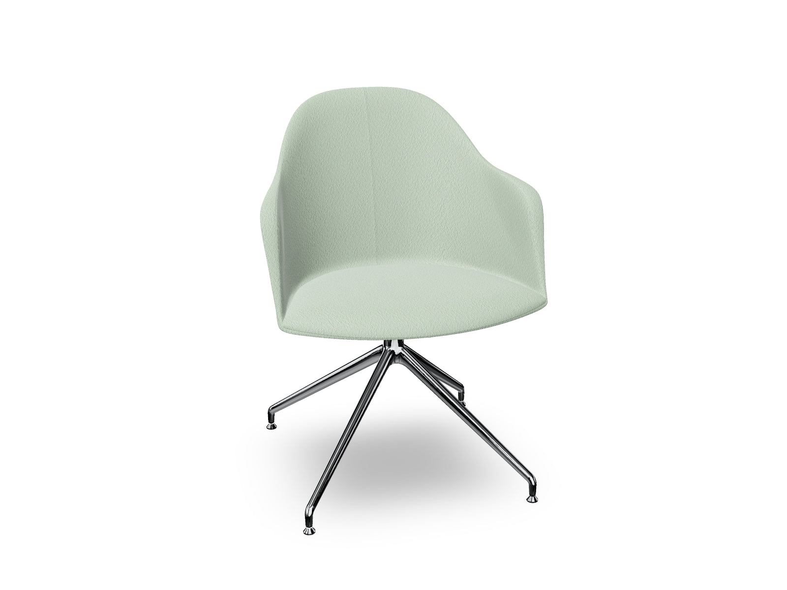 Cila Fully Upholstered Armchair With Swivel Trestle Base