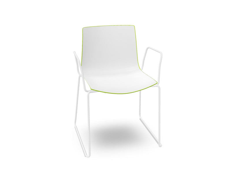 Catifa 46 Polypropylene Bi-Color Sled Base Chair Side/Dining Arper 