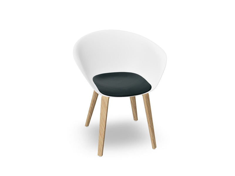 Duna 02 Wood Leg Chair With Seat Cushion Chairs Arper 