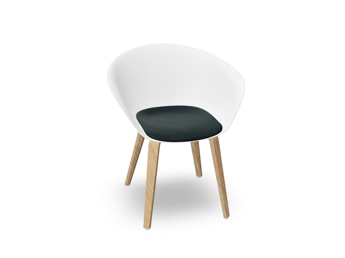 Duna 02 Wood Leg Chair With Seat Cushion Chairs Arper 