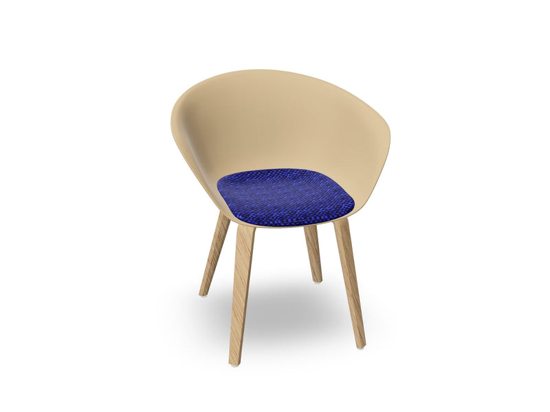 Duna 02 Wood Leg Chair With Seat Cushion Chairs Arper 