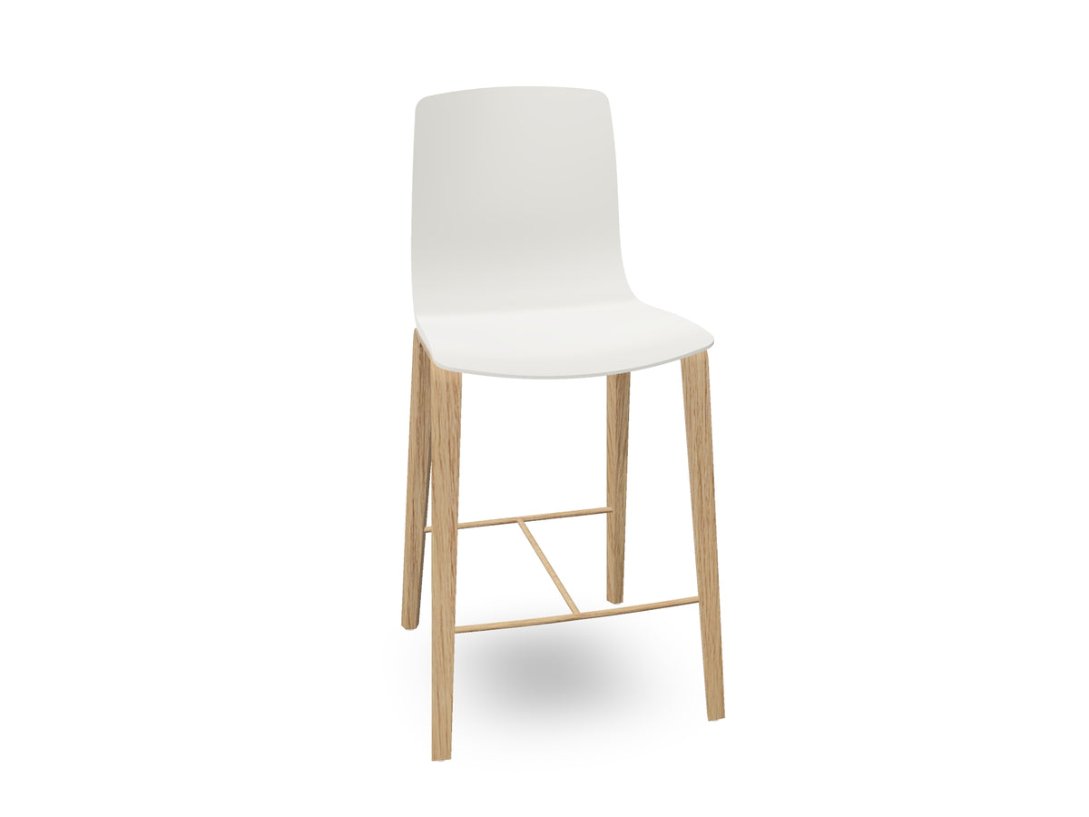 Aava 02-4 Wood Legs Polypropylene Counter &amp; Bar Stool