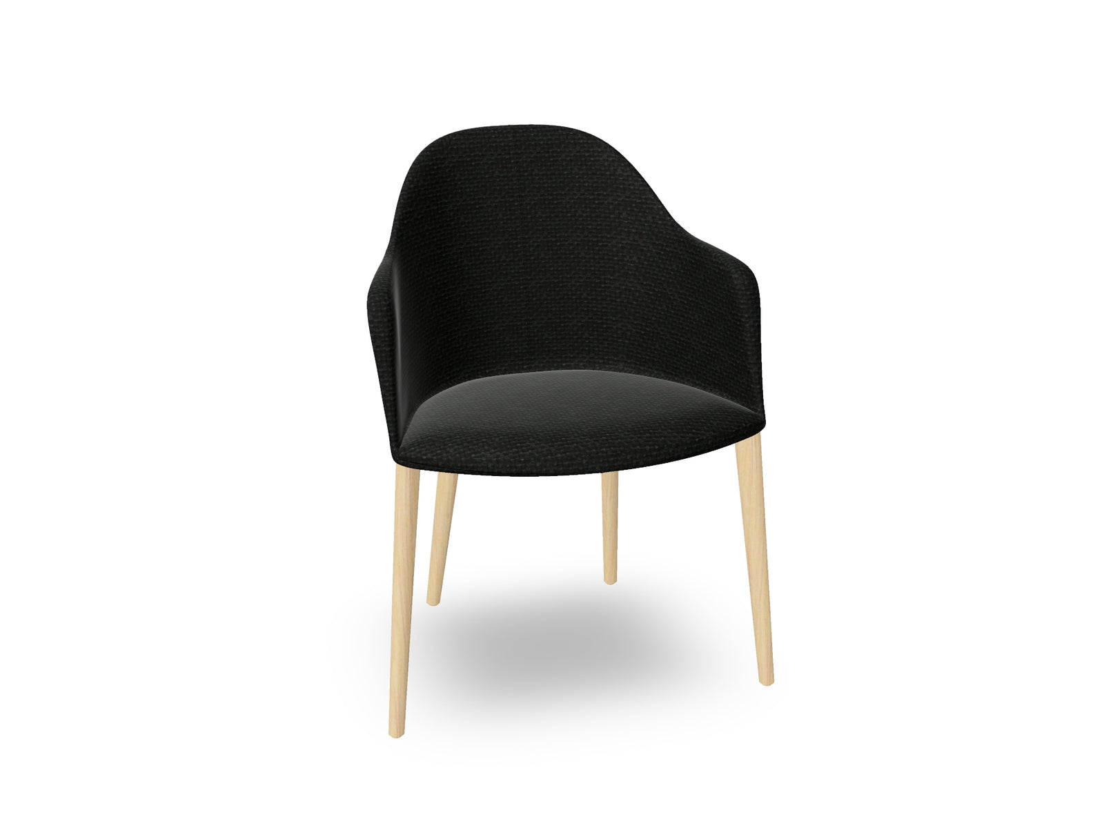 Cila Fully Upholstered Armchair with Timber Oak Four-leg Base