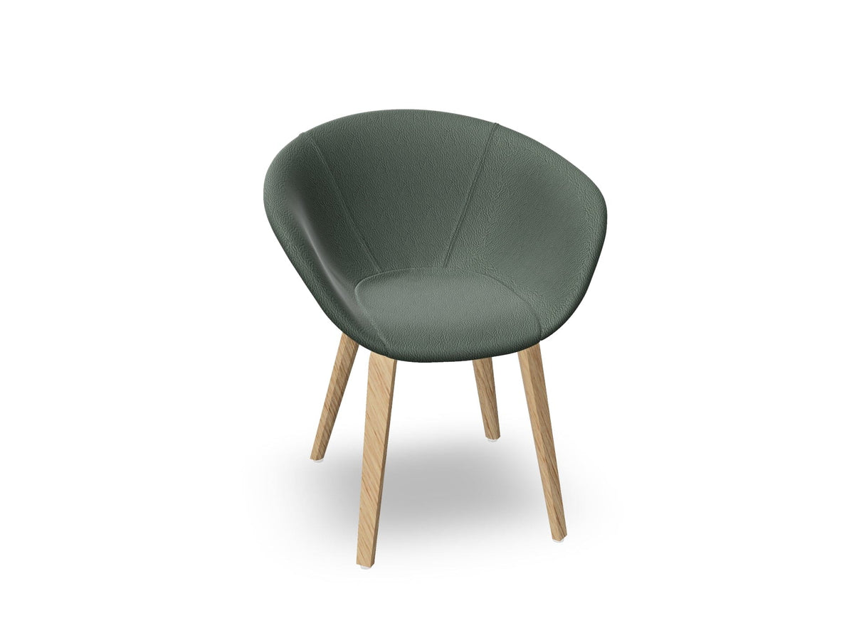 Duna 02 Wood Leg Chair With Front Upholstery Chairs Arper 
