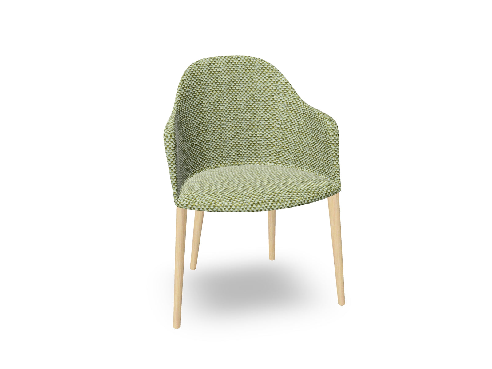 Cila Fully Upholstered Armchair with Timber Oak Four-leg Base