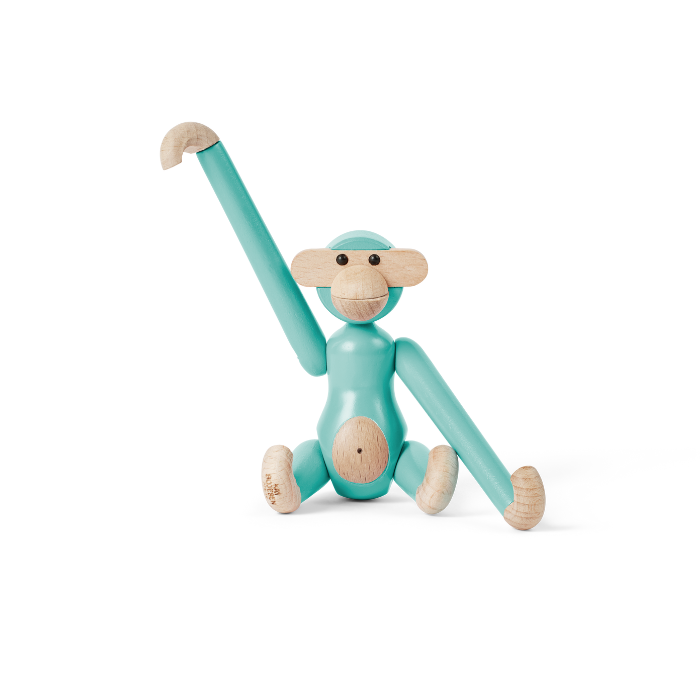 Kay Bojesen Monkey, Mini, Painted Beech (Turquoise), view 2
