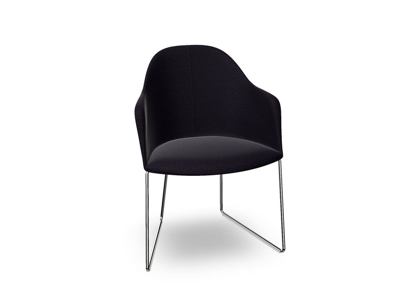 Cila Fully Upholstered Armchair With Sled Base Chairs Arper 