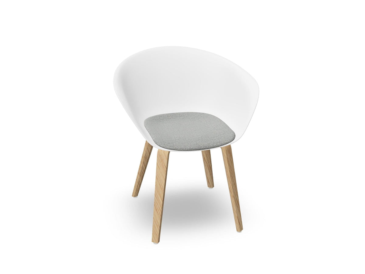 Duna 02 Wood Leg Chair With Seat Cushion Chairs Arper 