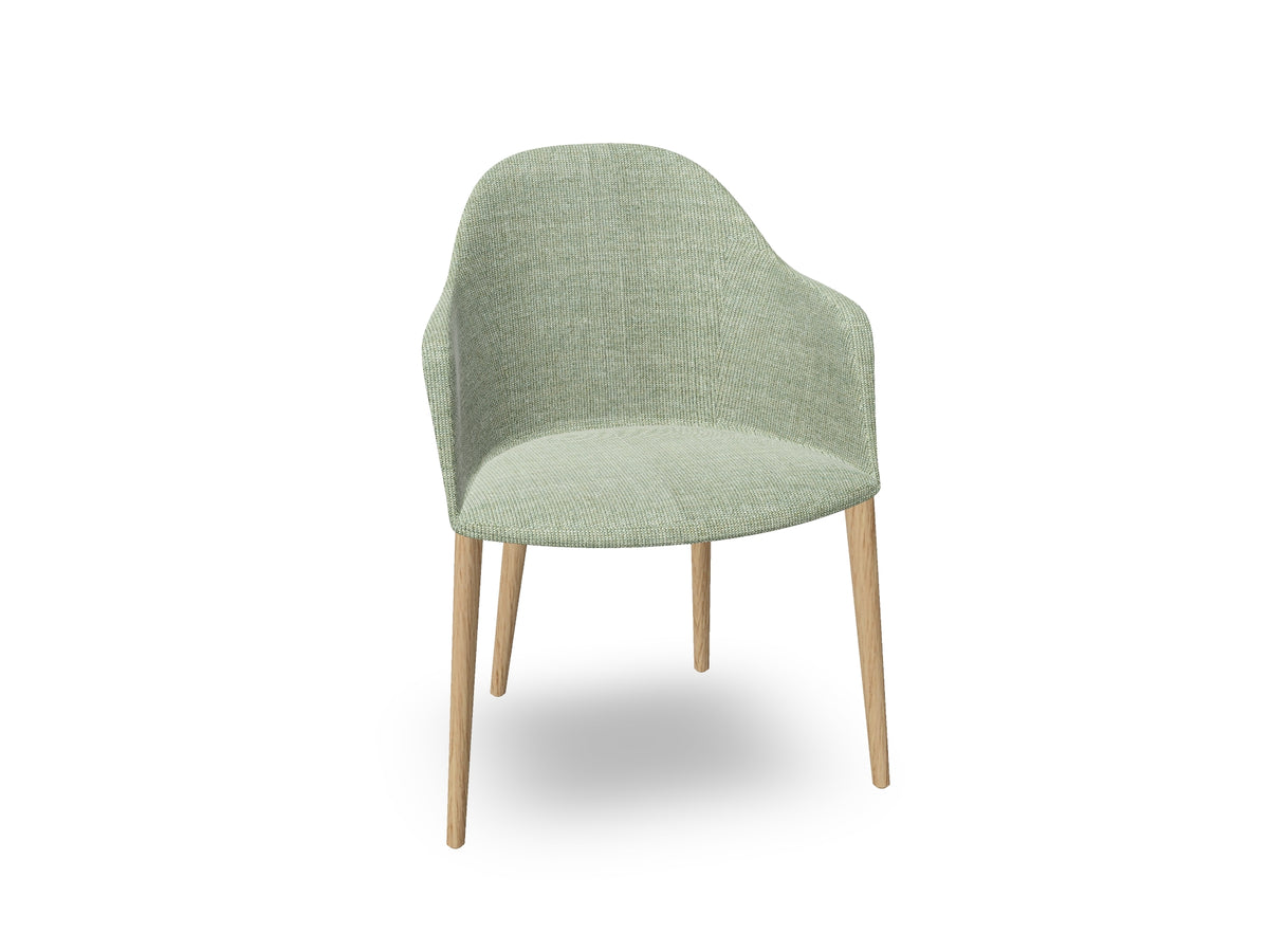 Cila Fully Upholstered Armchair with Timber Oak Four-leg Base