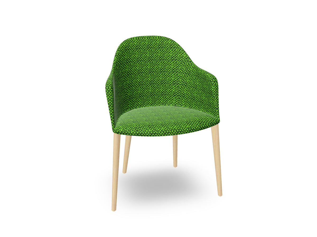 Cila Fully Upholstered Armchair with Timber Oak Four-leg Base