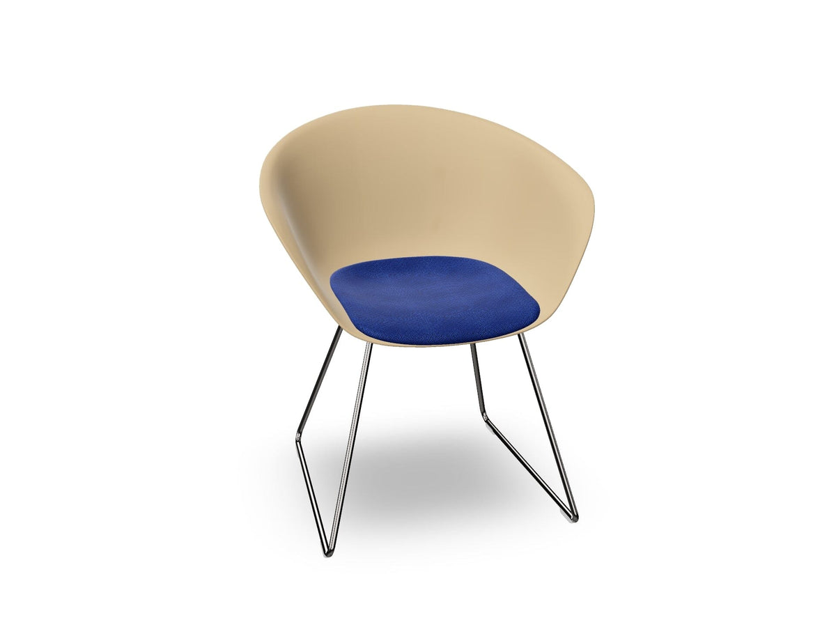 Duna 02 Sled Base Chair With Seat Cushion Chairs Arper 