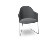 Cila Fully Upholstered Armchair With Sled Base Chairs Arper 
