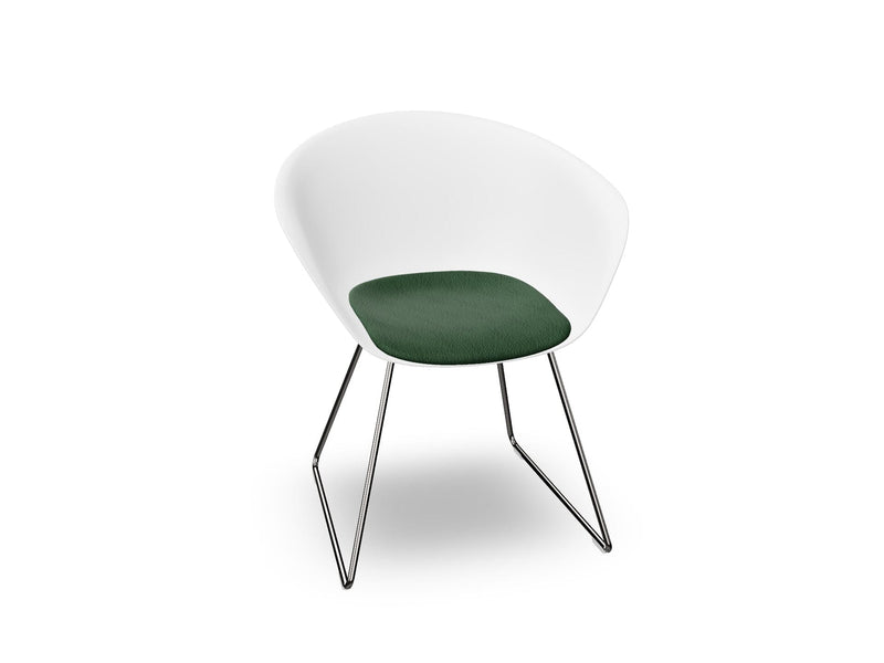 Duna 02 Sled Base Chair With Seat Cushion Chairs Arper 