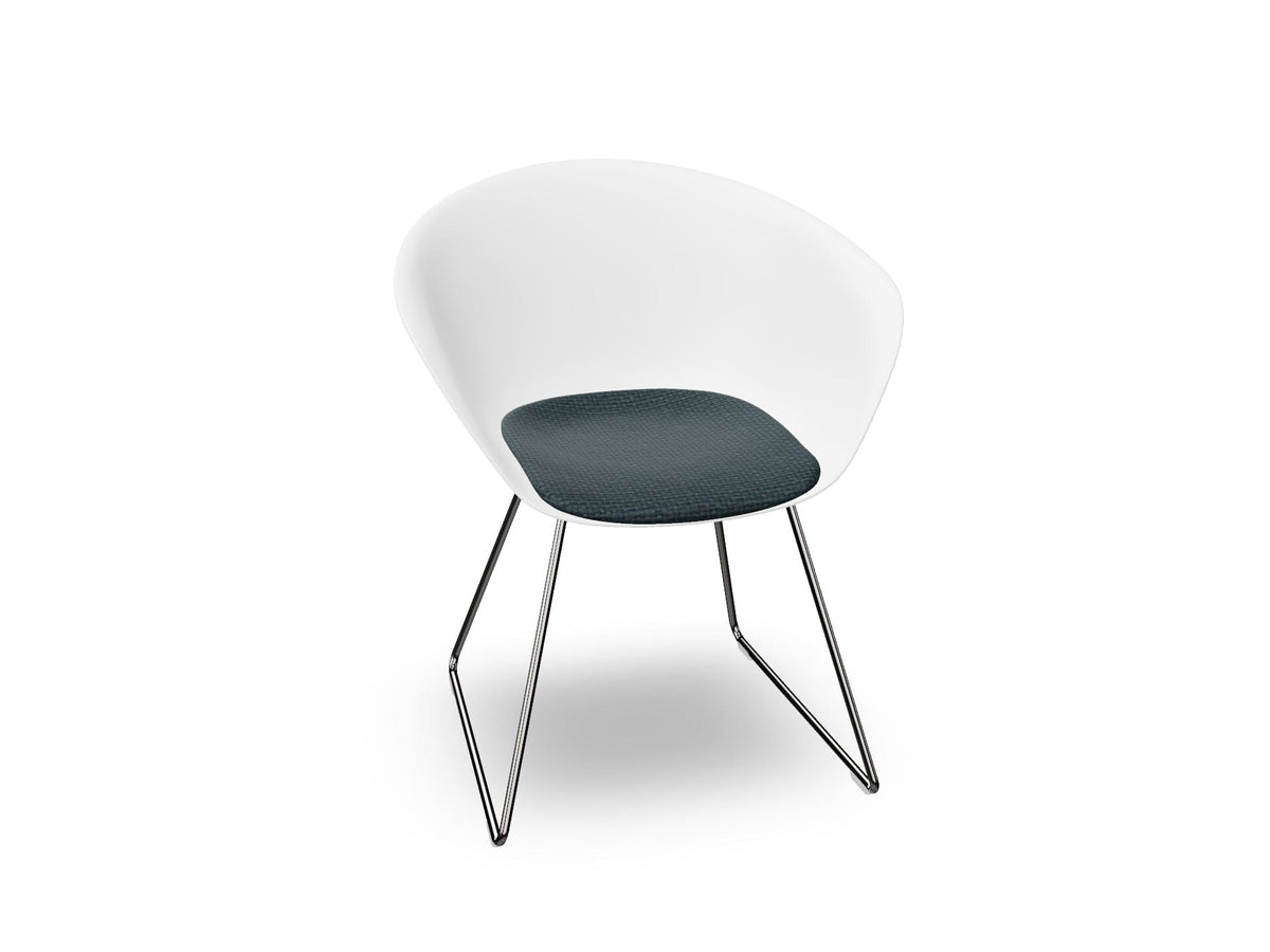 Duna 02 Sled Base Chair With Seat Cushion Chairs Arper 