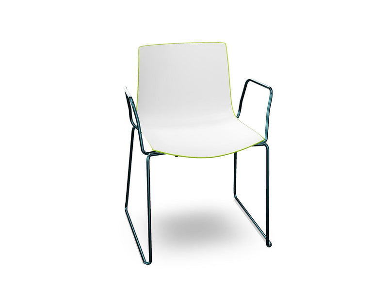 Catifa 46 Polypropylene Bi-Color Sled Base Chair Side/Dining Arper 