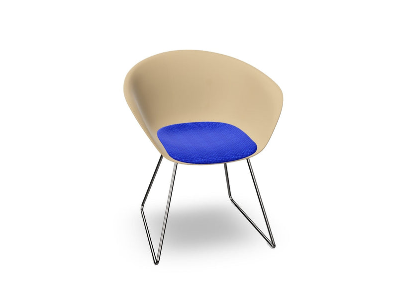 Duna 02 Sled Base Chair With Seat Cushion Chairs Arper 