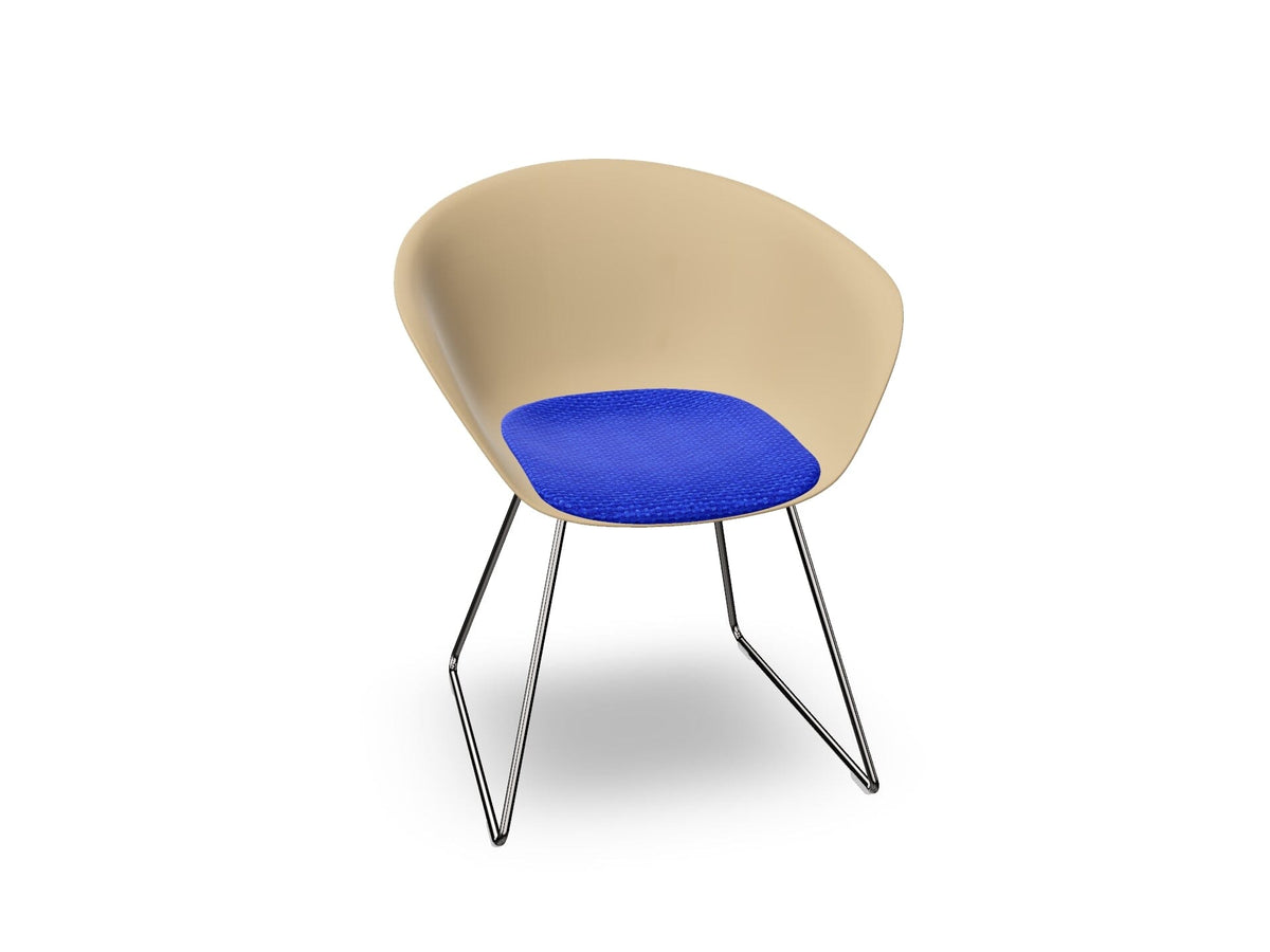 Duna 02 Sled Base Chair With Seat Cushion Chairs Arper 