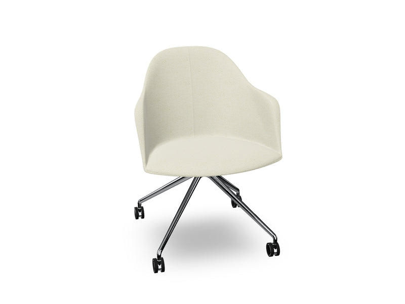 Cila fully upholstered Armchair With Fixed Trestle Base