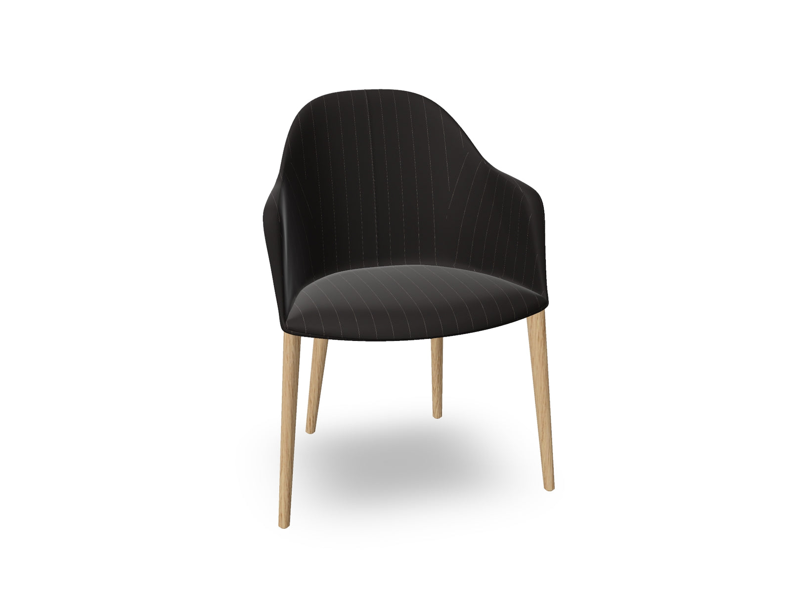 Cila Fully Upholstered Armchair with Timber Oak Four-leg Base