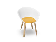 Duna 02 Wood Leg Chair With Seat Cushion Chairs Arper 