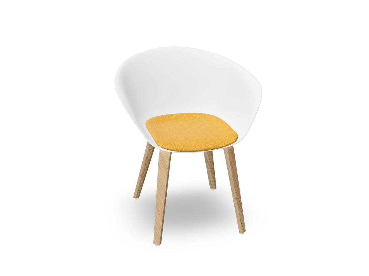 Duna 02 Wood Leg Chair With Seat Cushion Chairs Arper 