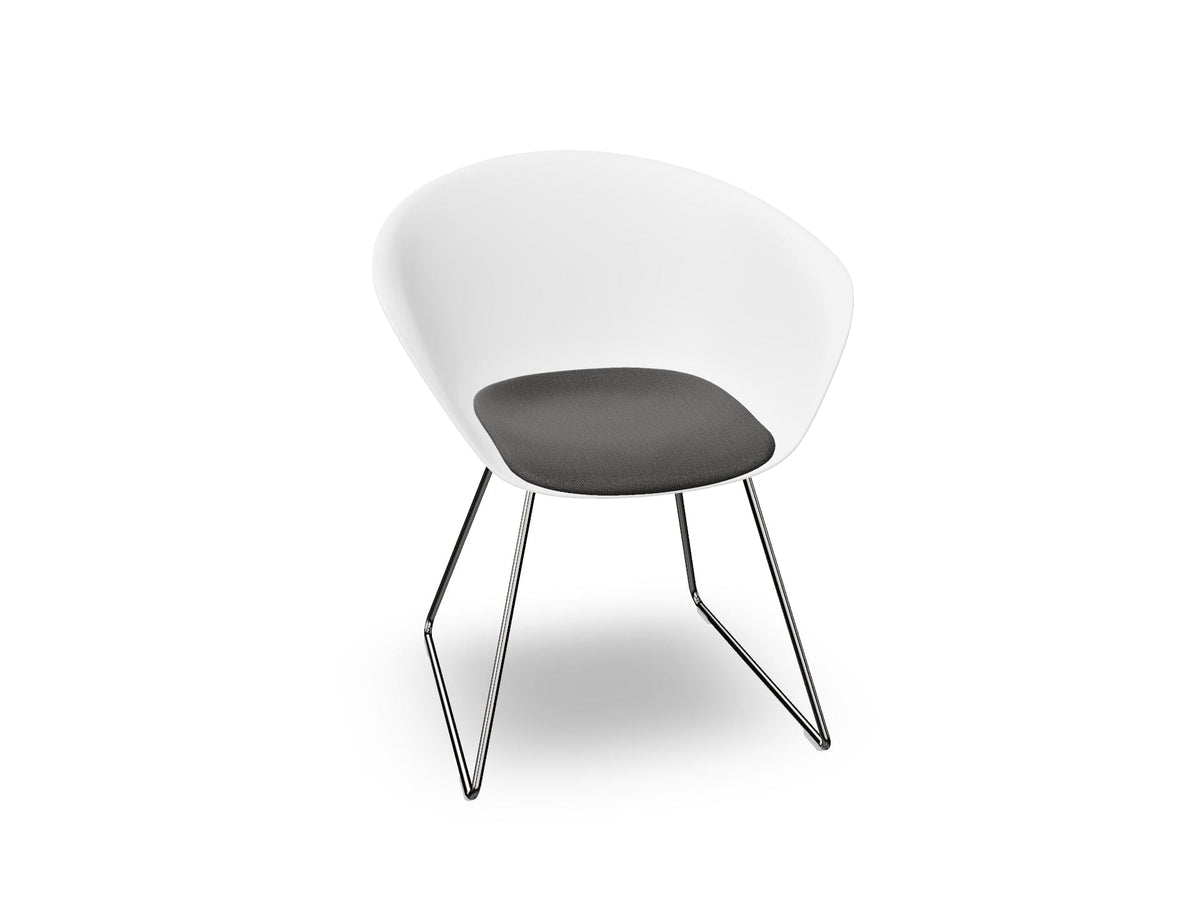 Duna 02 Sled Base Chair With Seat Cushion Chairs Arper 