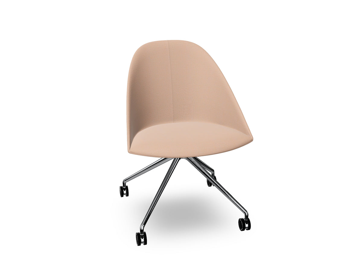 Cila Fully Upholtered Chair With Fixed Trestle Base
