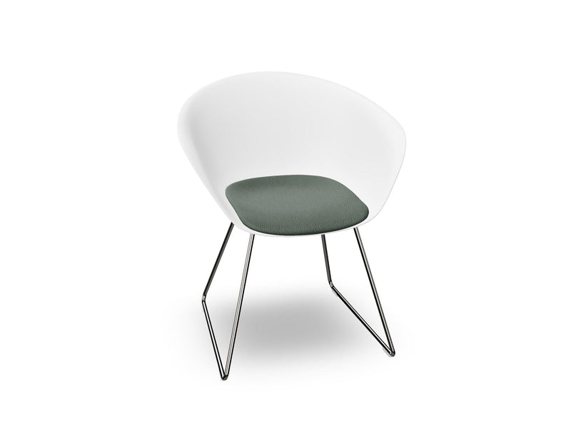 Duna 02 Sled Base Chair With Seat Cushion Chairs Arper 