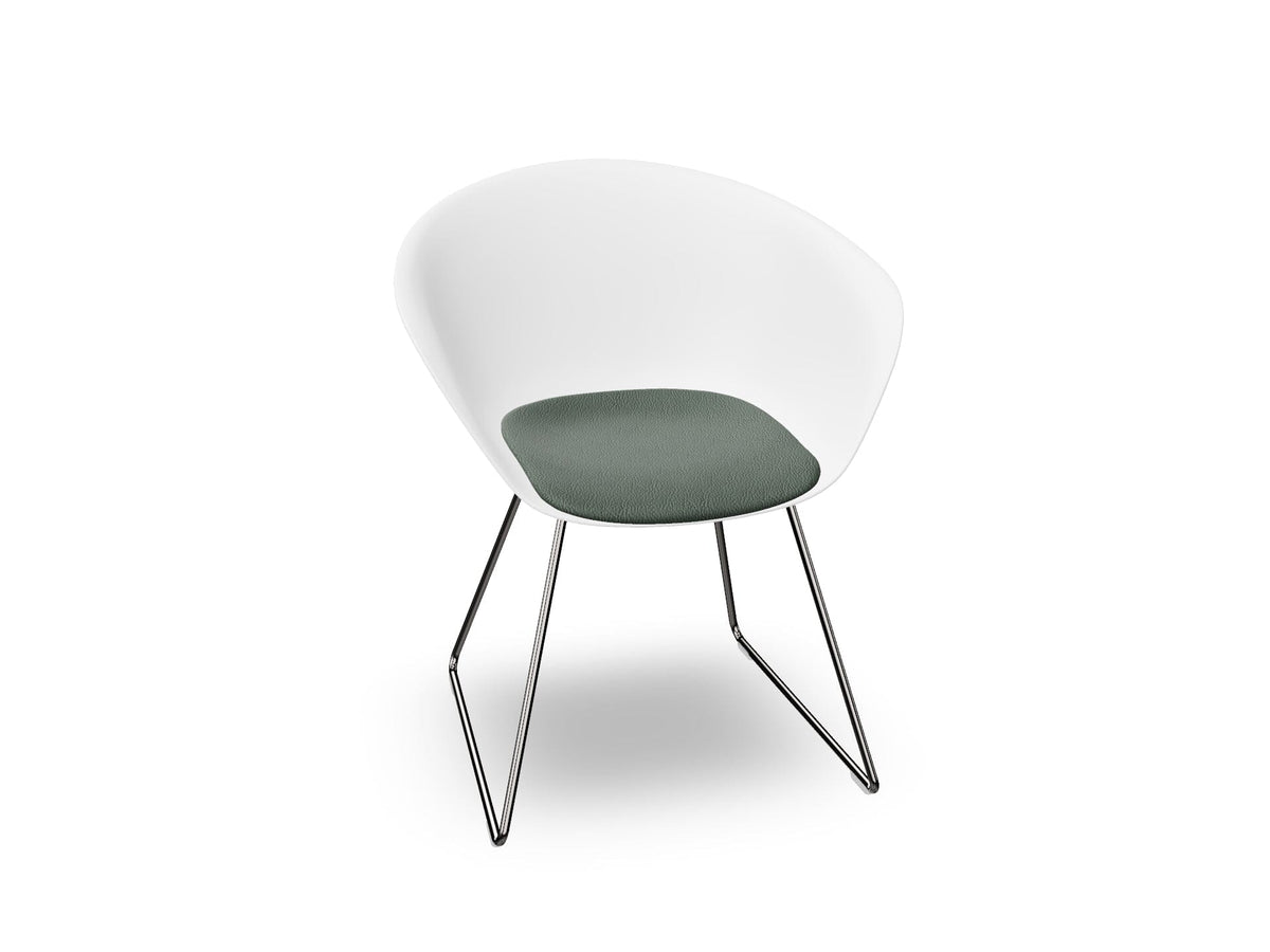 Duna 02 Sled Base Chair With Seat Cushion Chairs Arper 