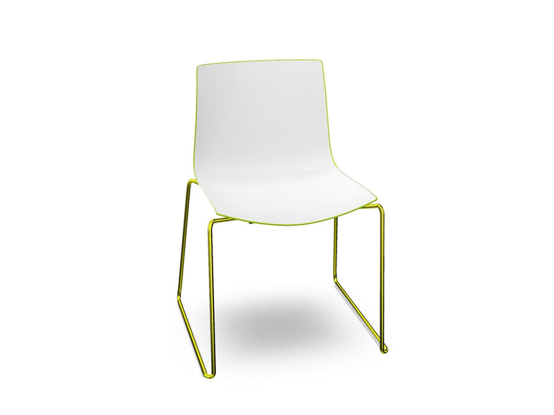 Catifa 46 Polypropylene Bi-Color Sled Base Chair Side/Dining Arper 