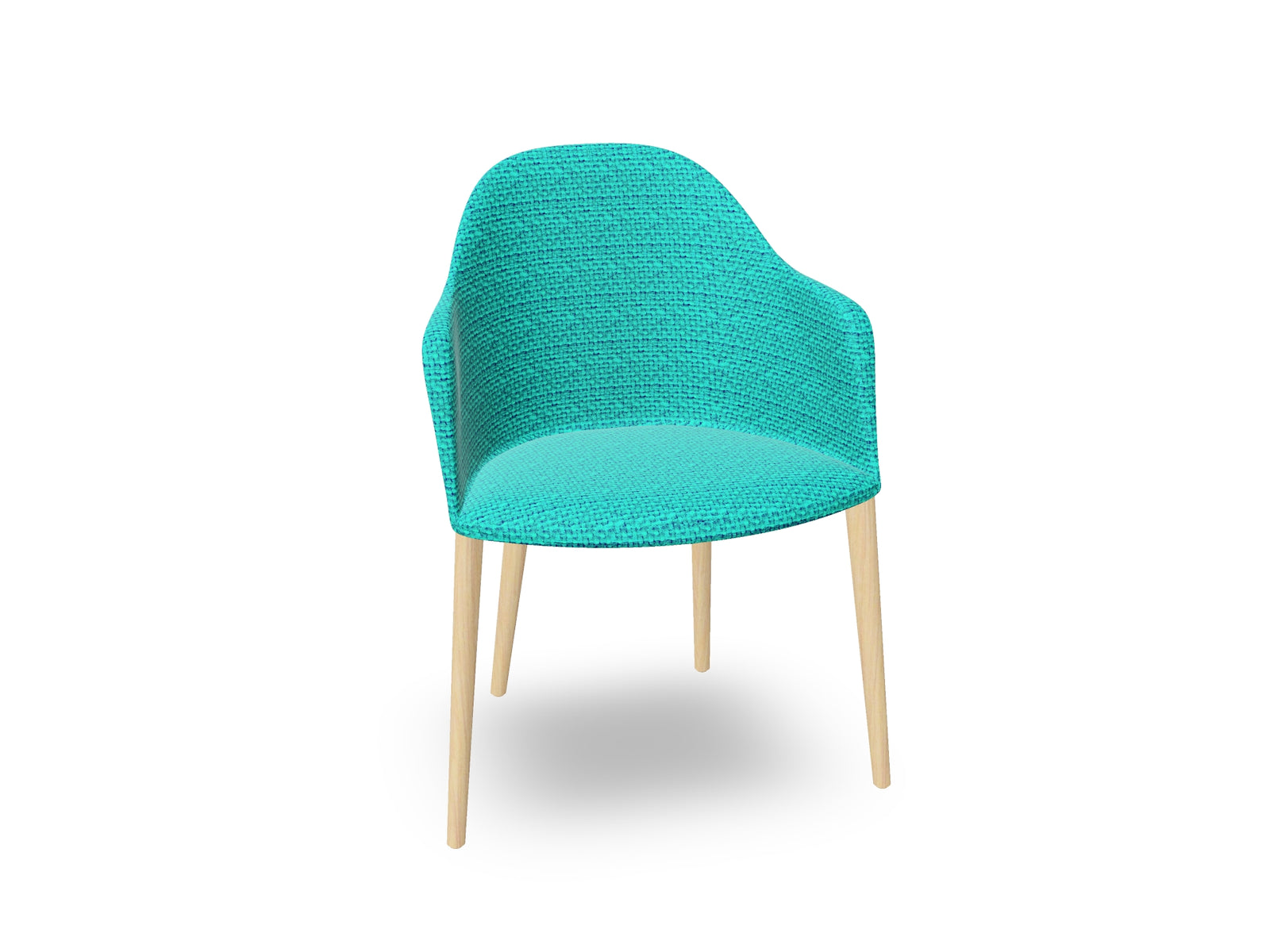 Cila Fully Upholstered Armchair with Timber Oak Four-leg Base