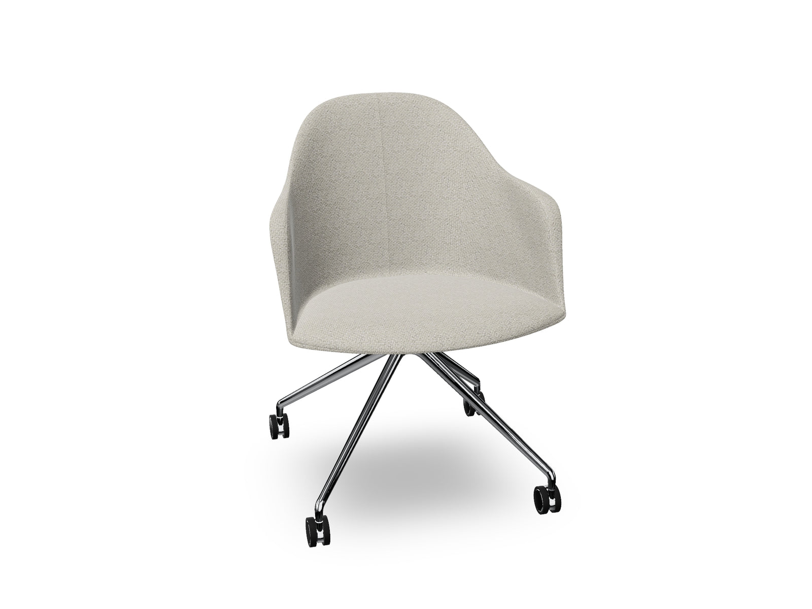 Cila fully upholstered Armchair With Fixed Trestle Base