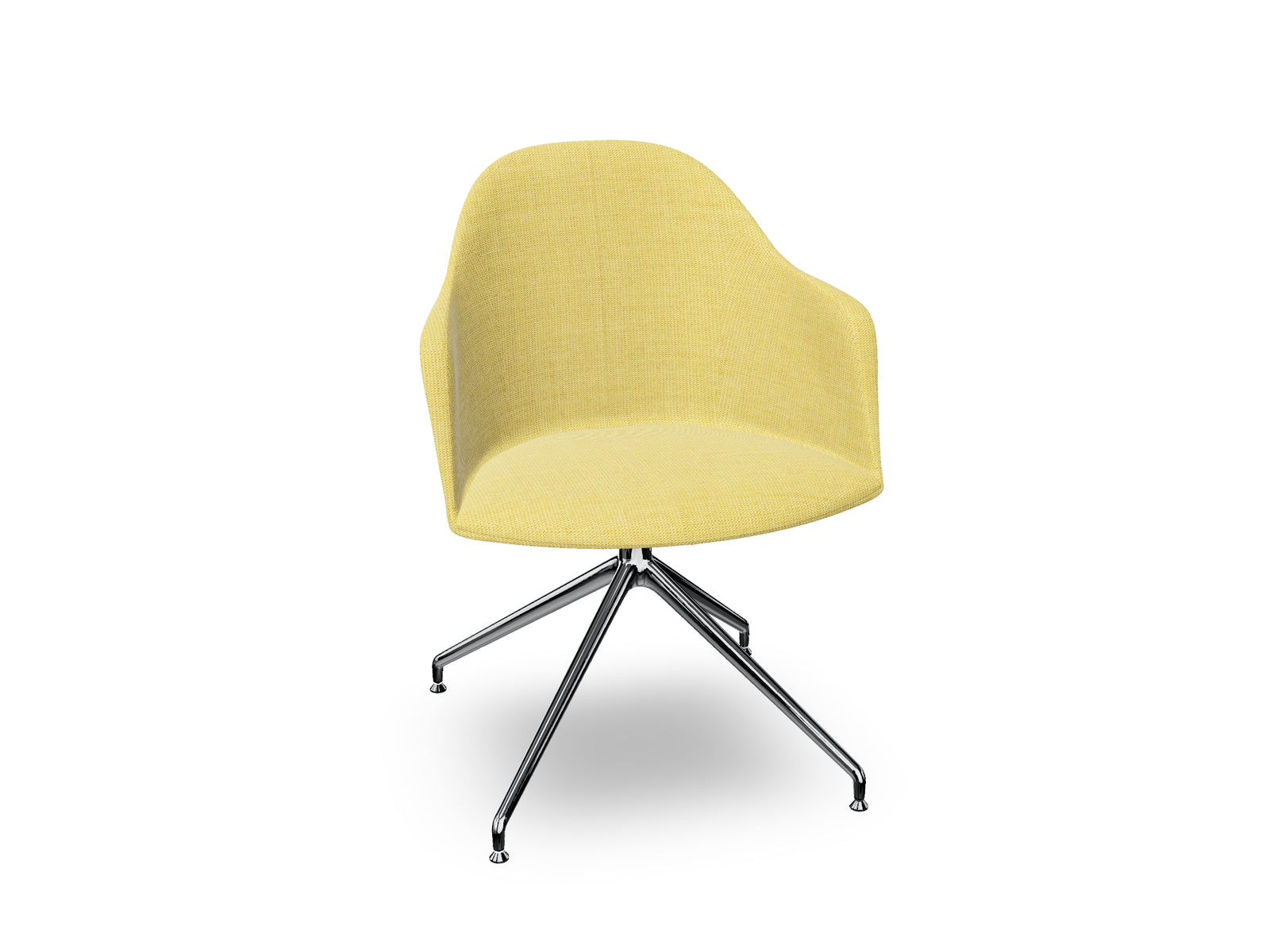 Cila Fully Upholstered Armchair With Swivel Trestle Base