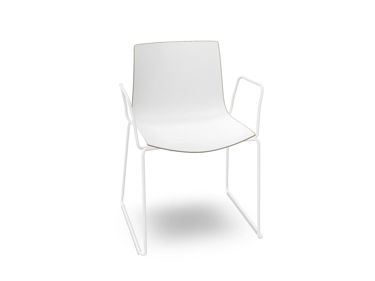 Catifa 46 Polypropylene Bi-Color Sled Base Chair Side/Dining Arper 