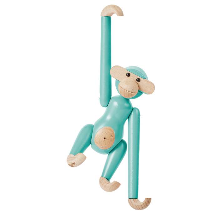 Kay Bojesen Monkey, Mini, Painted Beech (Turquoise), view 3