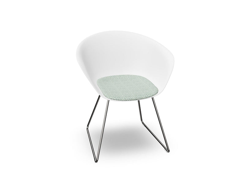 Duna 02 Sled Base Chair With Seat Cushion Chairs Arper 