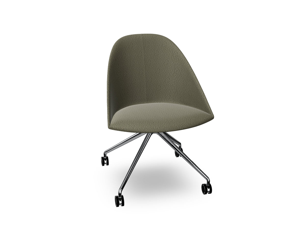 Cila Fully Upholtered Chair With Fixed Trestle Base