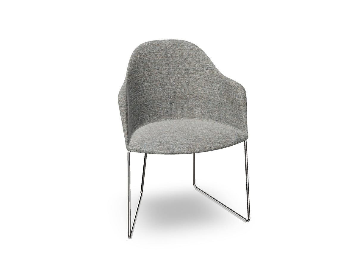 Cila Fully Upholstered Armchair With Sled Base