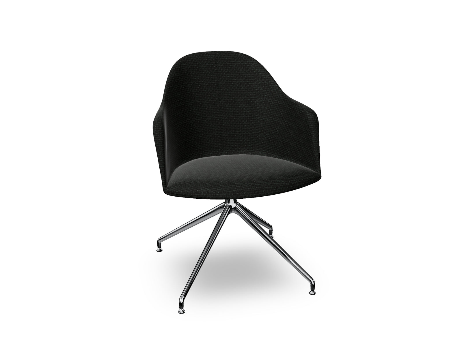 Cila Fully Upholstered Armchair With Swivel Trestle Base