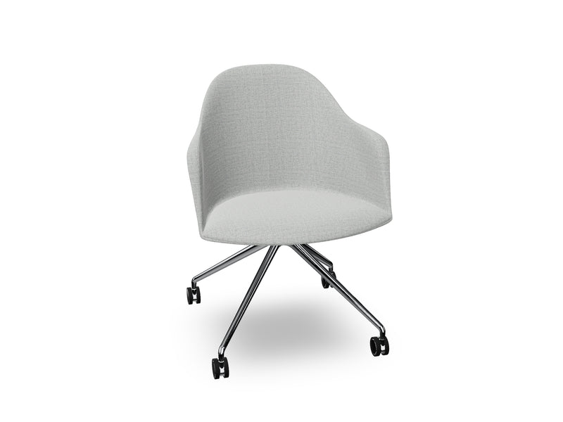 Cila fully upholstered Armchair With Fixed Trestle Base
