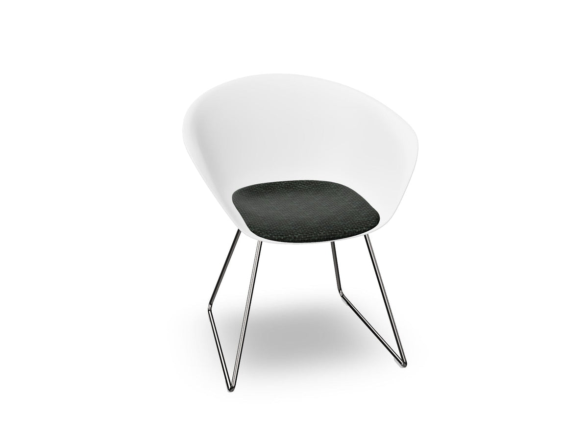 Duna 02 Sled Base Chair With Seat Cushion Chairs Arper 