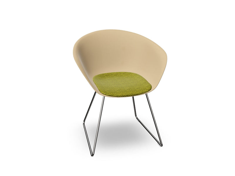 Duna 02 Sled Base Chair With Seat Cushion Chairs Arper 