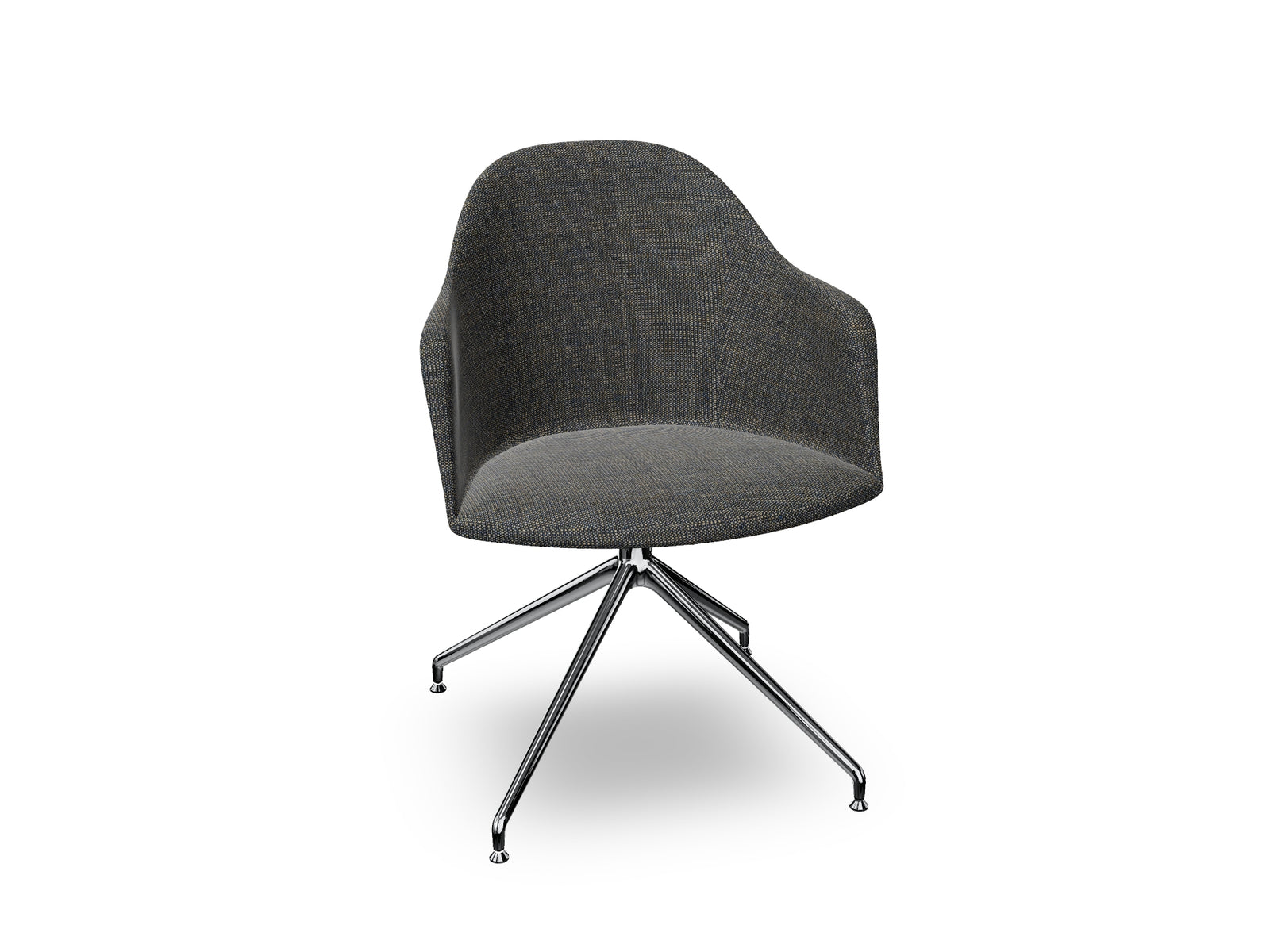 Cila Fully Upholstered Armchair With Swivel Trestle Base