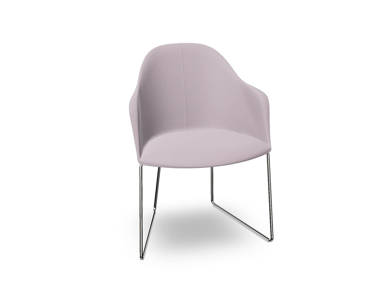 Cila Fully Upholstered Armchair With Sled Base Chairs Arper 